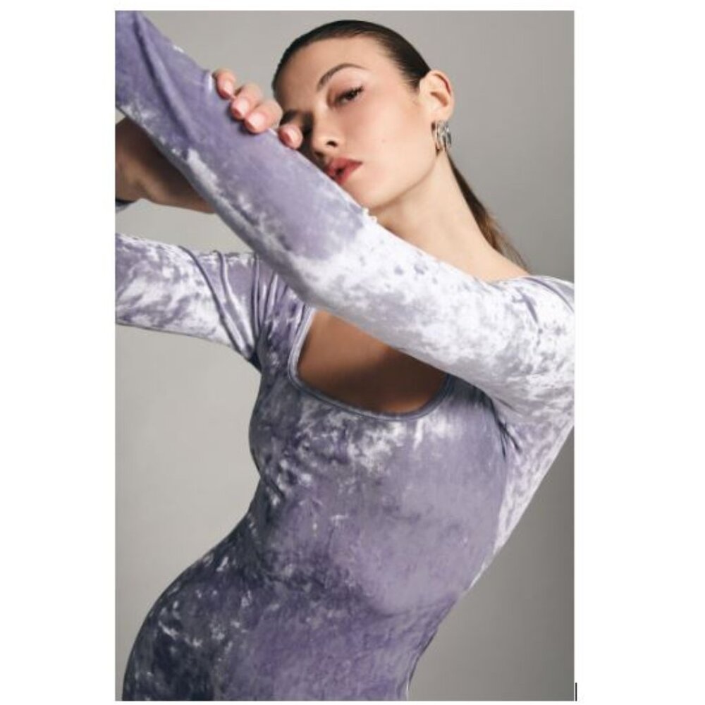 Delfi Collective Slim Square-Neck Dress in Lilac x Anthropologie –Size Med - NWT - Picture 5 of 8